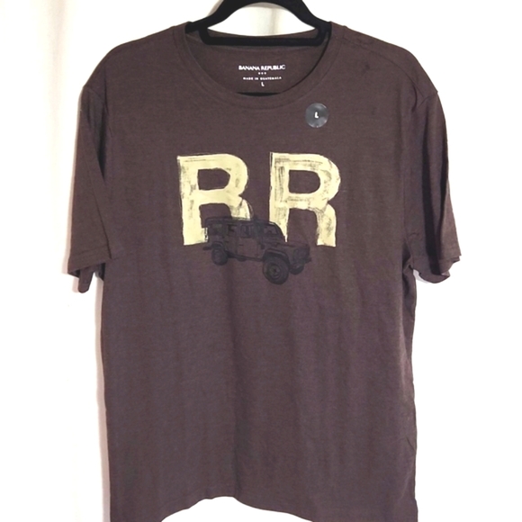 NEW!! Banana Republic Men's Brown Short Sleeve Graphic Tee Shirt Size Large - Picture 2 of 8